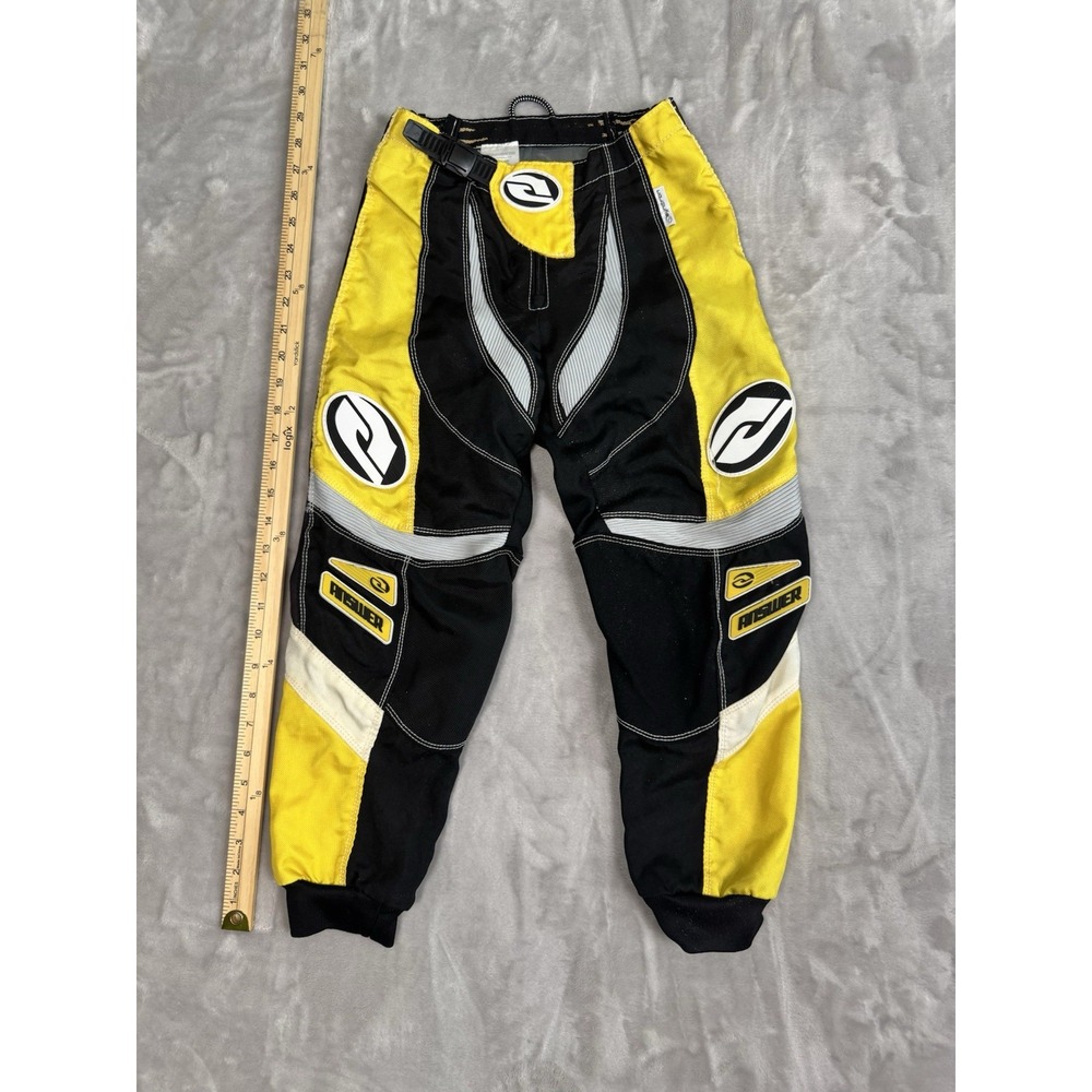 Vintage Motocross Moto Pants ANSWER RACING Syncron‎ Child Youth Size 24 Yellow